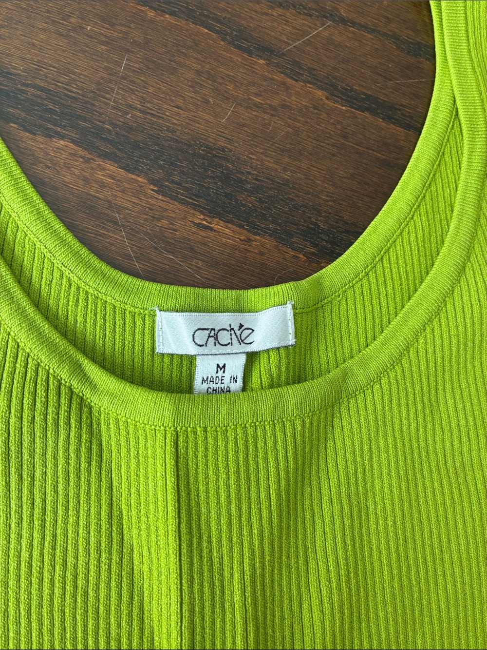 Cache Neon Lime Ribbed Tank - Picture 2 of 2
